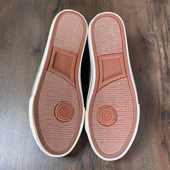 NWOT Polo Ralph Lauren Scholar Faux Leather Brown Sneakers Size 5.5 - Picture 6 of 7